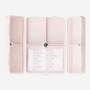 PILL ORGANISER BOOK FOLDABLE W 7 COMPARTMENTS+STICKERS