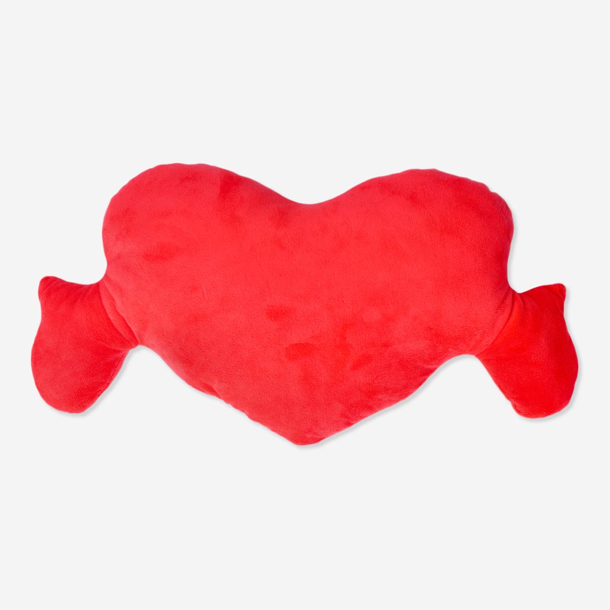 CUSHION HEART W HANDS POLYESTER RED