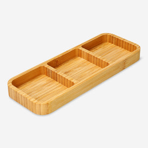 SNACK TRAY BAMBOO WITH 3 COMPARTMENTS