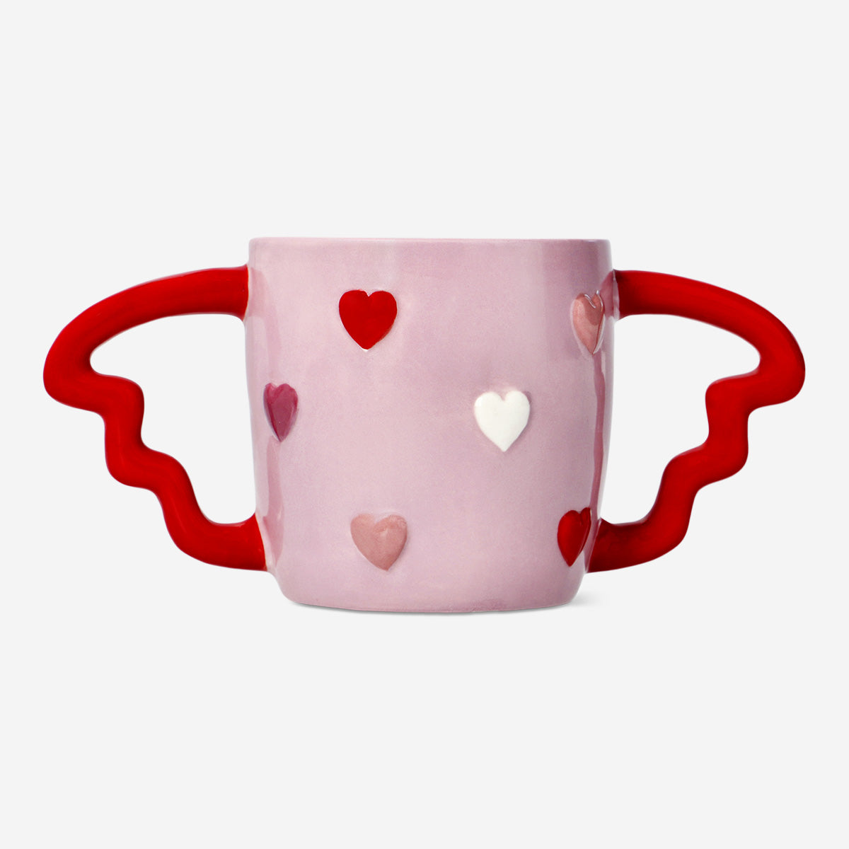 MUG WITH HANDLE HEARTS EMBOSSED EFFECT 310ML