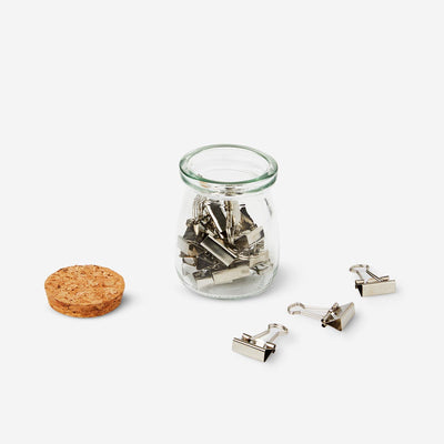 OFFICE CLIPS IN GLASS JAR 20 PCS