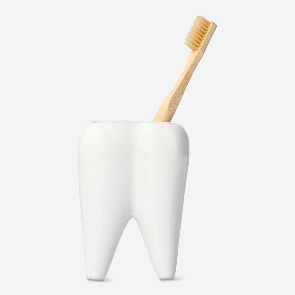 TOOTHBRUSH MUG TOOTH WHITE