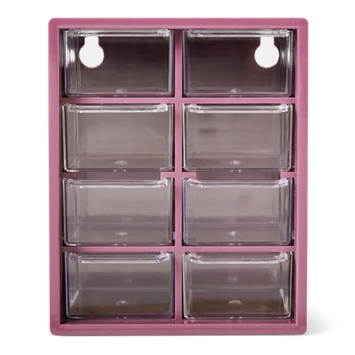 STORAGE BOX W DRAWERS PURPLE