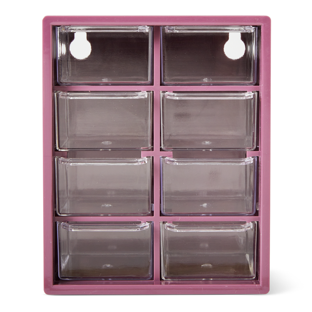 STORAGE BOX W DRAWERS PURPLE