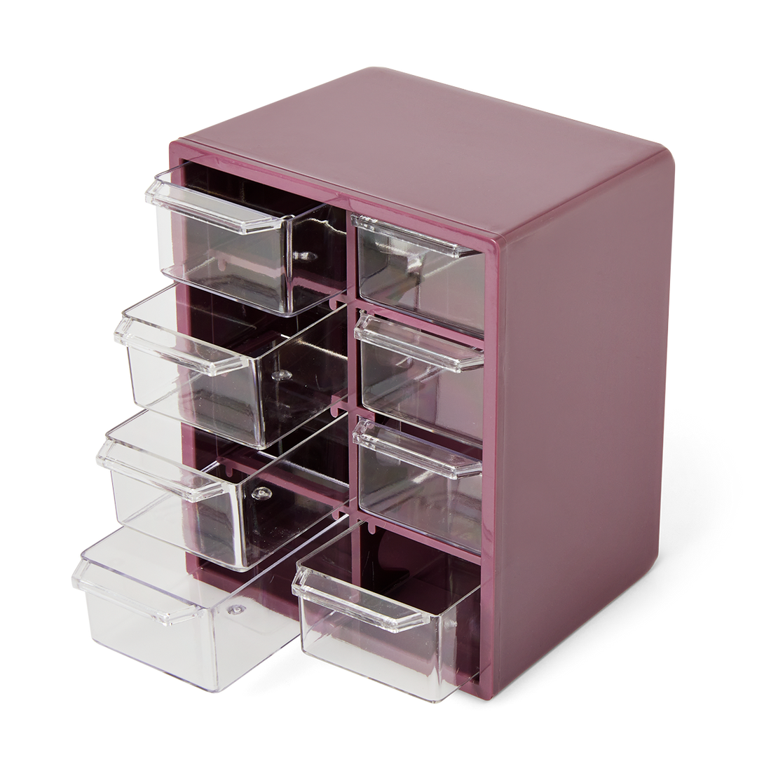 STORAGE BOX W DRAWERS PURPLE