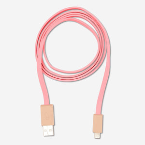 CHARGING CABLE 120CM LIGHTNING CORAL/BEIGE