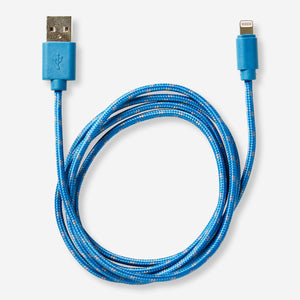 CHARGING CABLE 1.2M LIGHTNING FABRIC BLUE/GREY