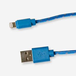 CHARGING CABLE 1.2M LIGHTNING FABRIC BLUE/GREY