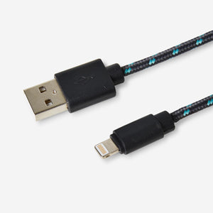 CHARGING CABLE 1.2M LIGHTNING FABRIC DARK GREY/GREEN