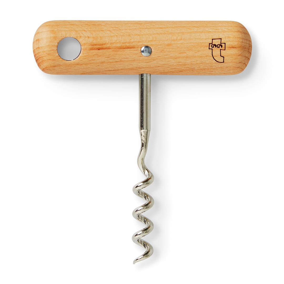 WINE OPENER SS AND BEECH WOOD HANDLE