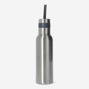 BOTTLE VACUUM 500 ML SS W GREY SILICONE STRAP