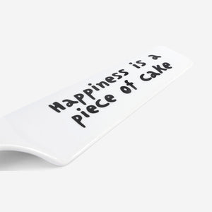 CAKE SERVER IN PORCELAIN W TEXT