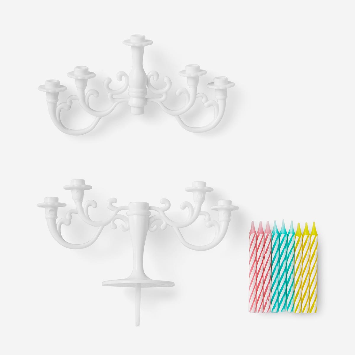 CAKE DECO CHANDELABRE WHITE 9 CANDLES