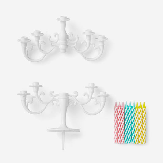 CAKE DECO CHANDELABRE WHITE 9 CANDLES