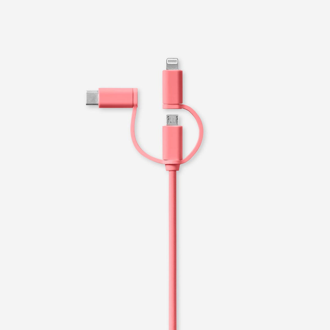 CHARGING CABLE 300CM 3-IN-1 CORAL