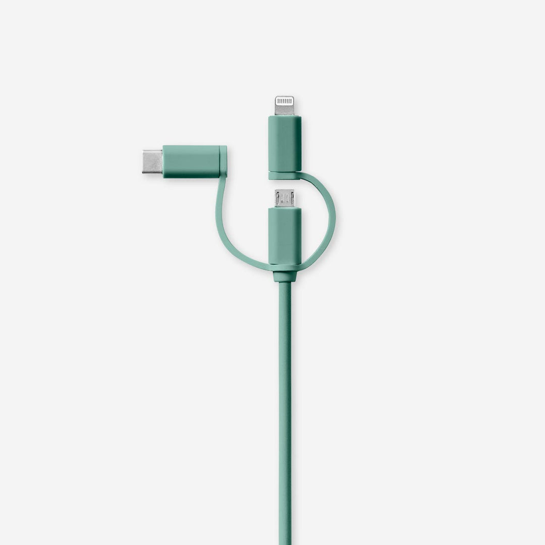 CHARGING CABLE 300CM 3-IN-1 GREEN