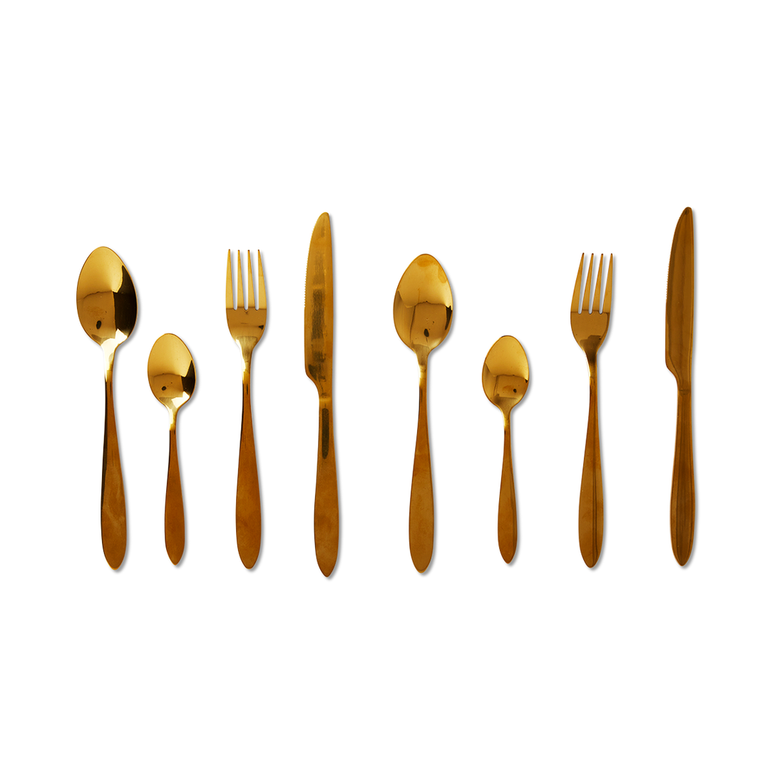 CUTLERY 8PCS/SET FORK/KNIFE/TEA SPOON/SPOON GOLD