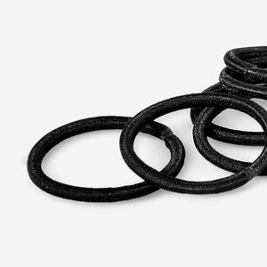 HAIR ELASTIC PLAIN 20PCS RECYCLED POLYESTER BLACK