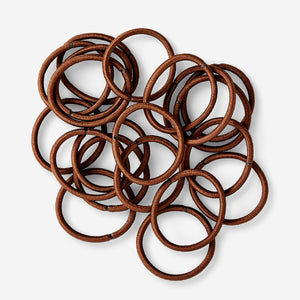 HAIR ELASTIC PLAIN 20PCS RECYCLED POLYESTER BROWN