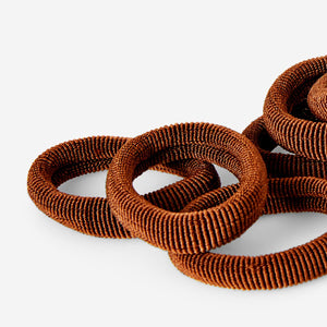 HAIR ELASTICS THICK 12 PCS RECYCLED POLYESTER BROWN