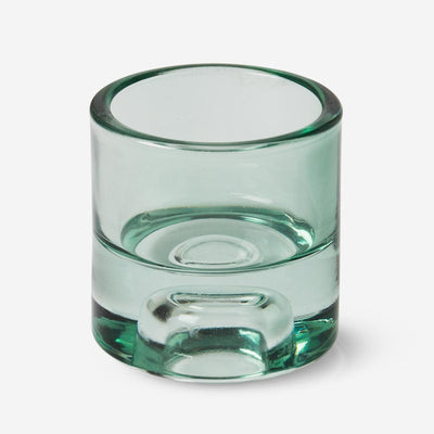 CANDLE AND TEA LIGHT HOLDER GLASS 2 IN 1 GREEN