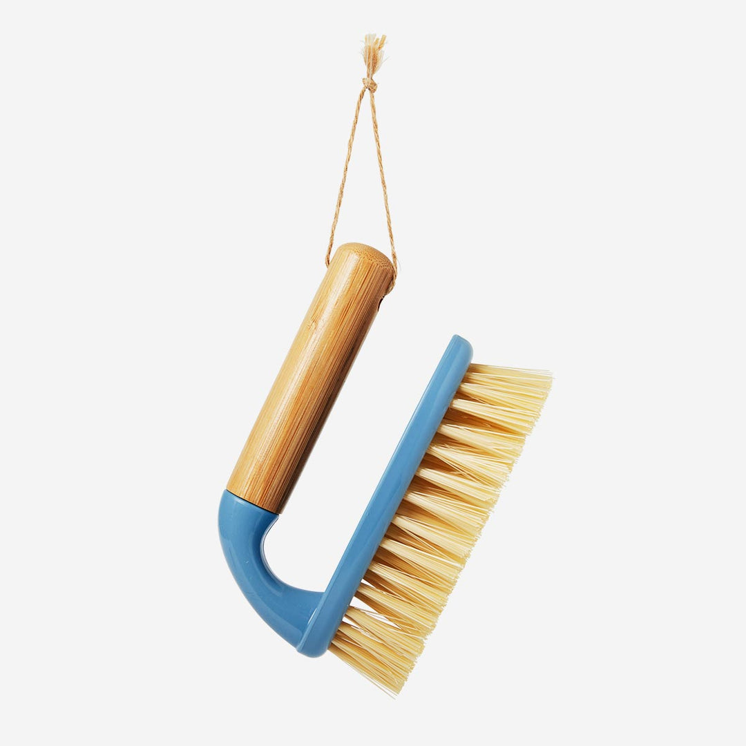 BRUSH CLEANING W BAMBOO HANDLE BLUE