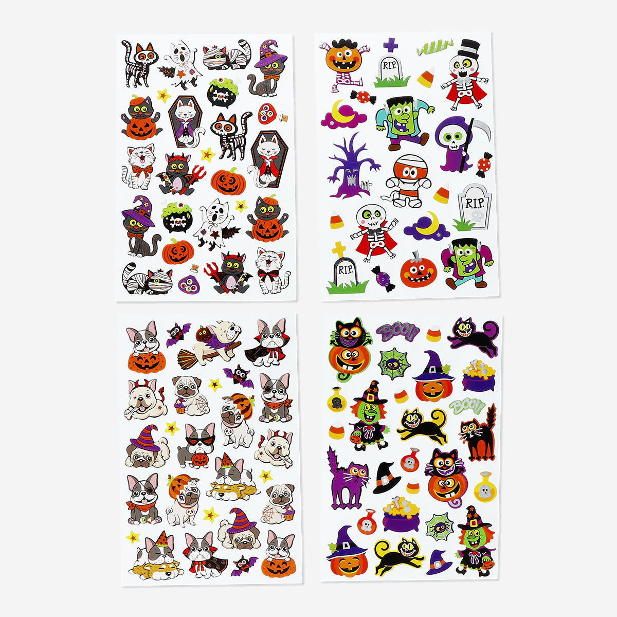 Kabartmalı Halloween Temalı Renkli Sticker Seti