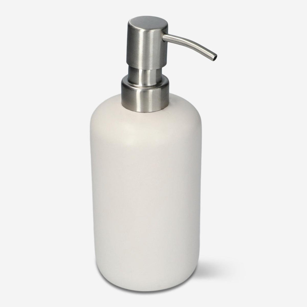 SOAP DISPENSER CERAMIC MAT WHITE