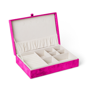 JEWELRY BOX VELVET 28X19X7CM PINK