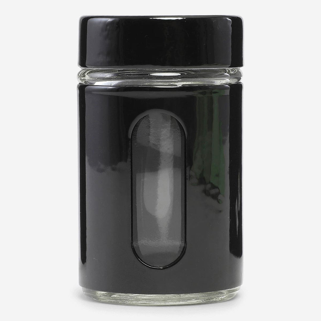 CONTAINER W. OPEN SIDE FOR SPICE W. LID W. HOLES MATTE BLACK