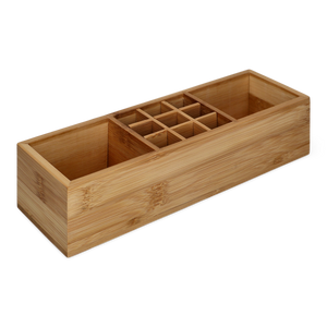 ORGANIZER TRAY 3 ROOMS W REMOVABLE DIVIDER BAMBOO