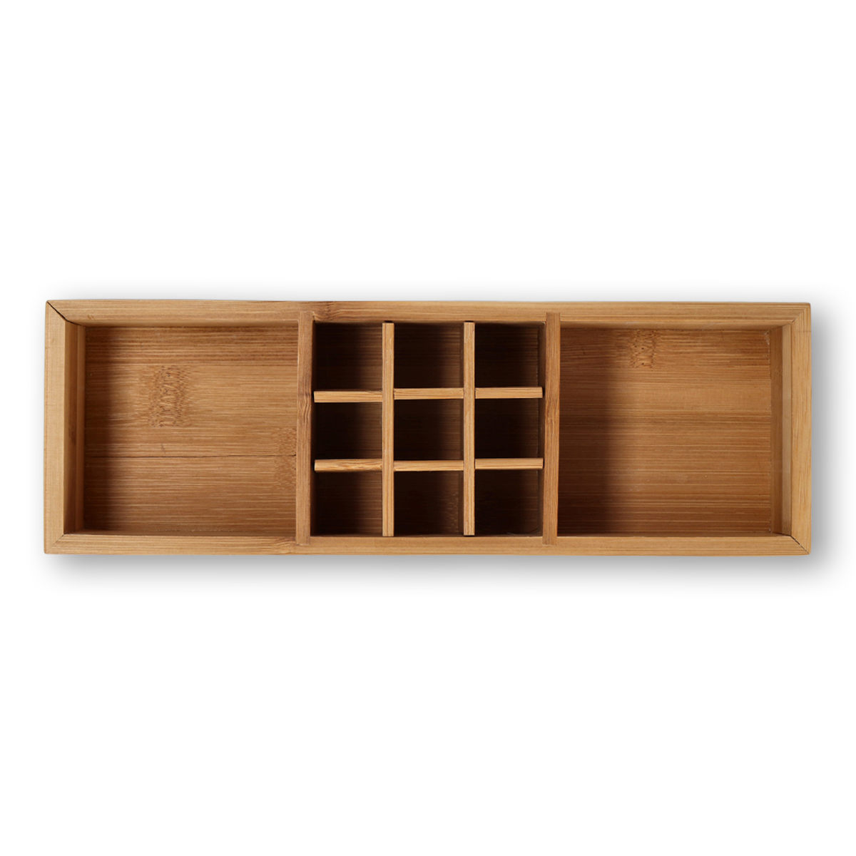 ORGANIZER TRAY 3 ROOMS W REMOVABLE DIVIDER BAMBOO