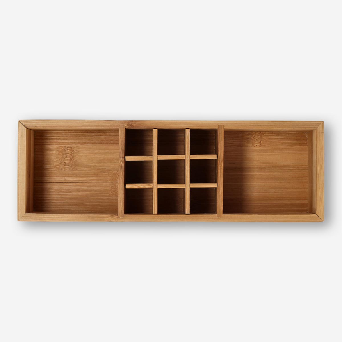 ORGANIZER TRAY 3 ROOMS W REMOVABLE DIVIDER BAMBOO