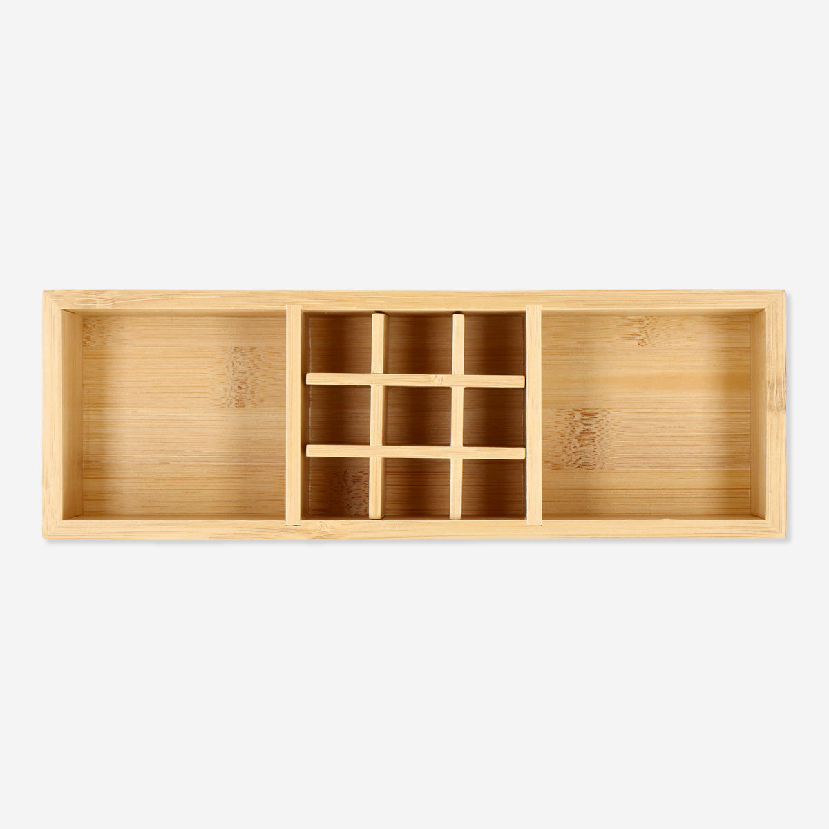 ORGANIZER TRAY 3 ROOMS W REMOVABLE DIVIDER BAMBOO