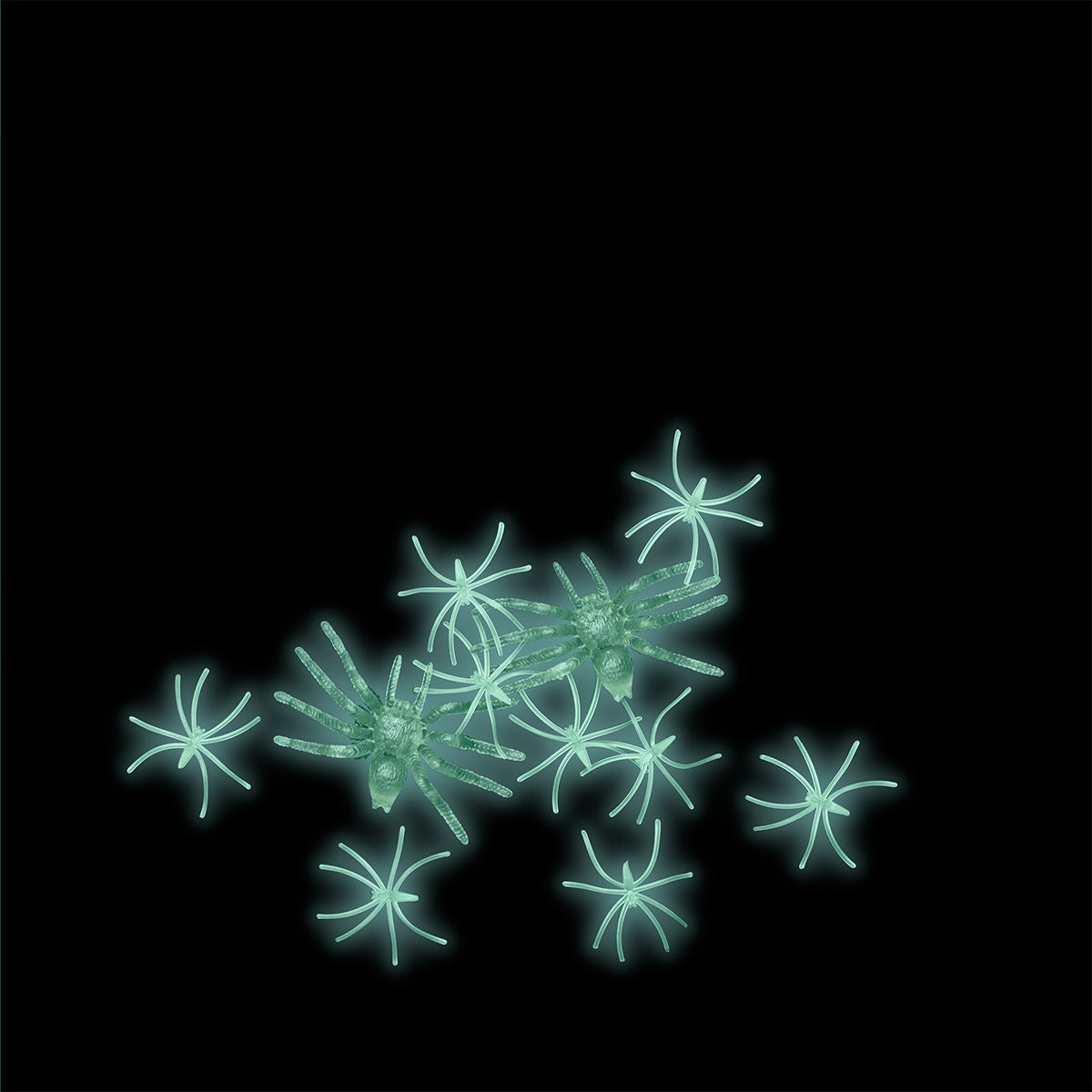 SPIDERS MIX SIZE GLOW IN THE DARK 12 PCS