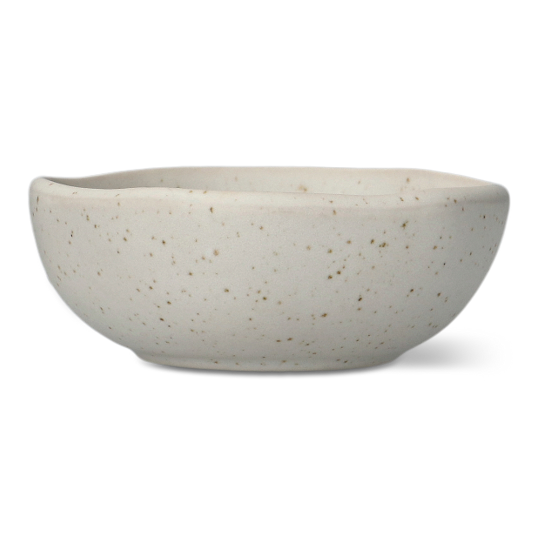 BOWL STONEWARE 10X3.5CM RUSIC IVORY