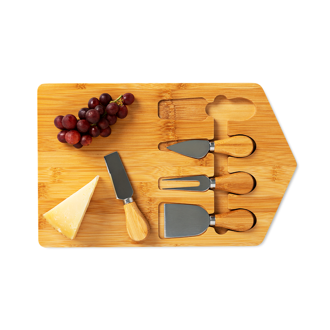 TRAY WITH 4 TOOLS FOR TAPAS BAMBOO