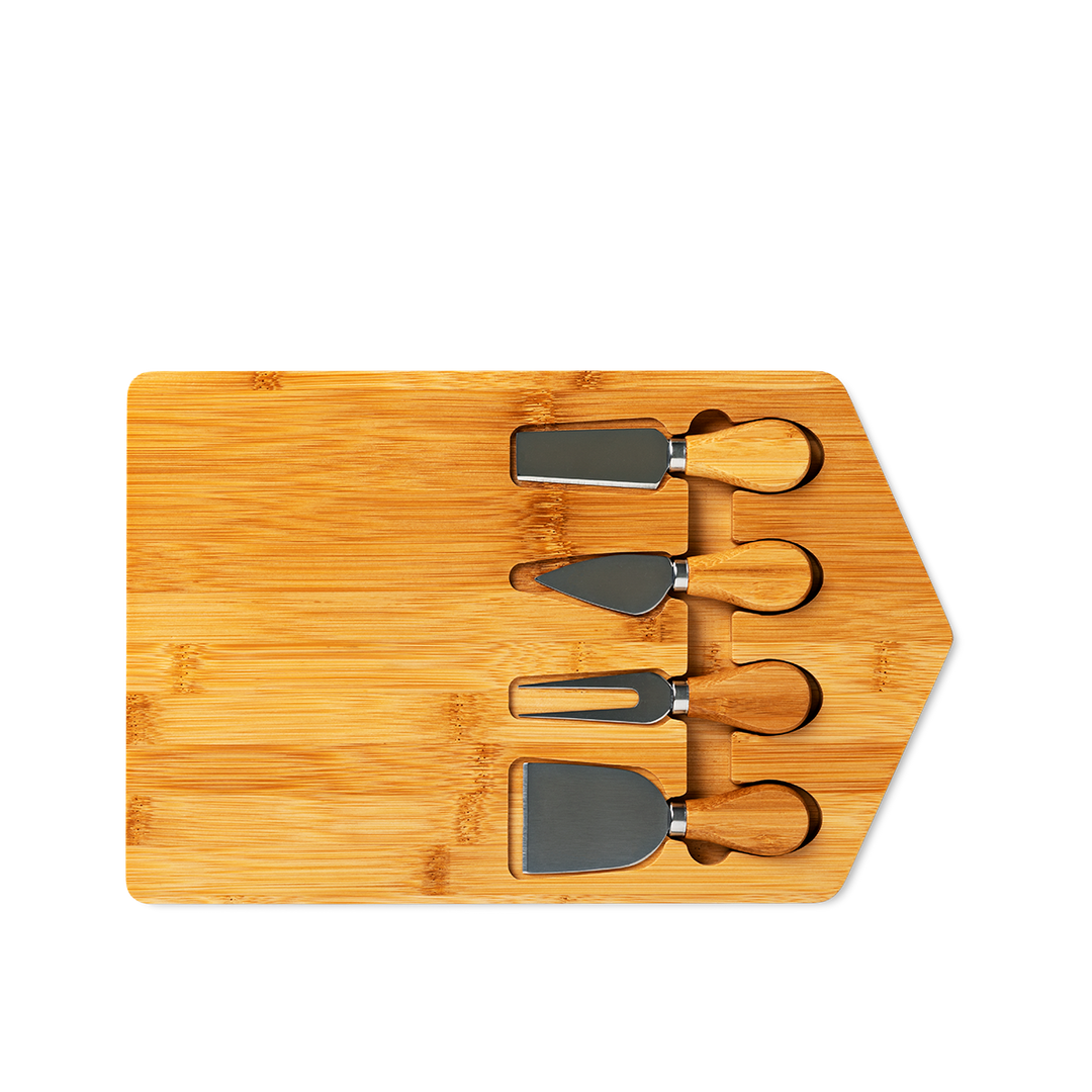 TRAY WITH 4 TOOLS FOR TAPAS BAMBOO