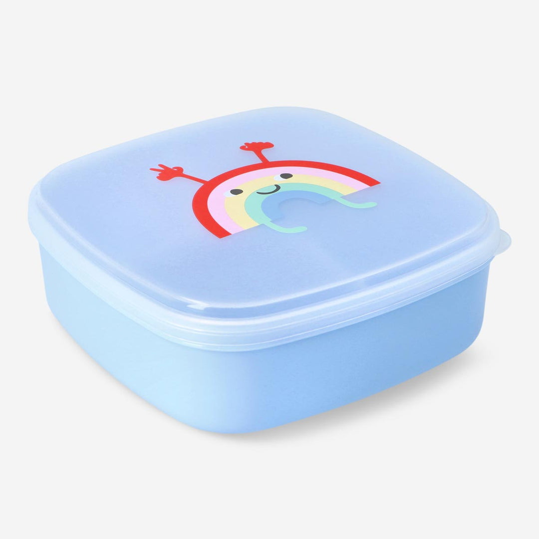 LUNCH BOX W 4 INSIDE BOXES RAINBOW BLUE 14X14X5.2CM