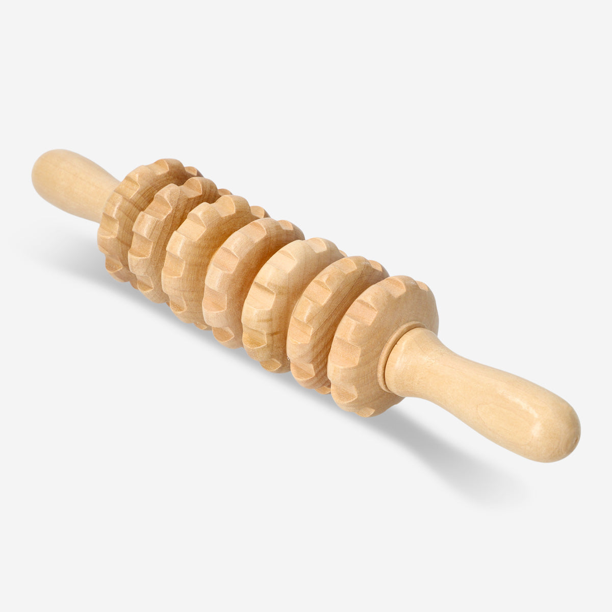 MASSAGER LONG ROLLER WITH WHEELS WOOD BROWN