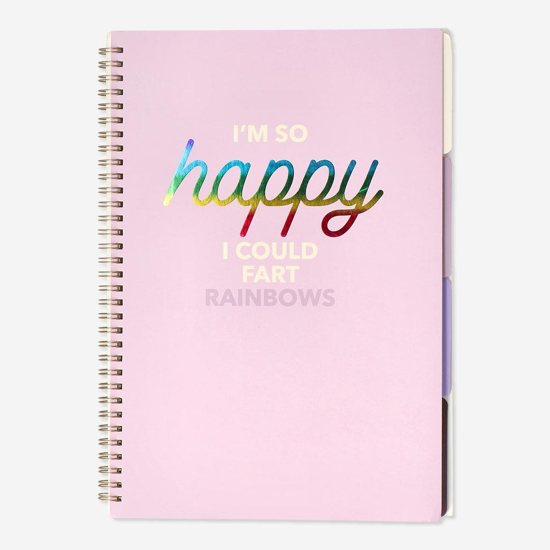 NOTEBOOK I'M SO HAPPY I COULD FART RAINBOWS A4 WITH DIVIDERS