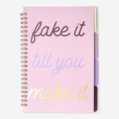 NOTEBOOK FAKE IT TILL YOU MAKE IT A5 WITH DIVIDERS LINED