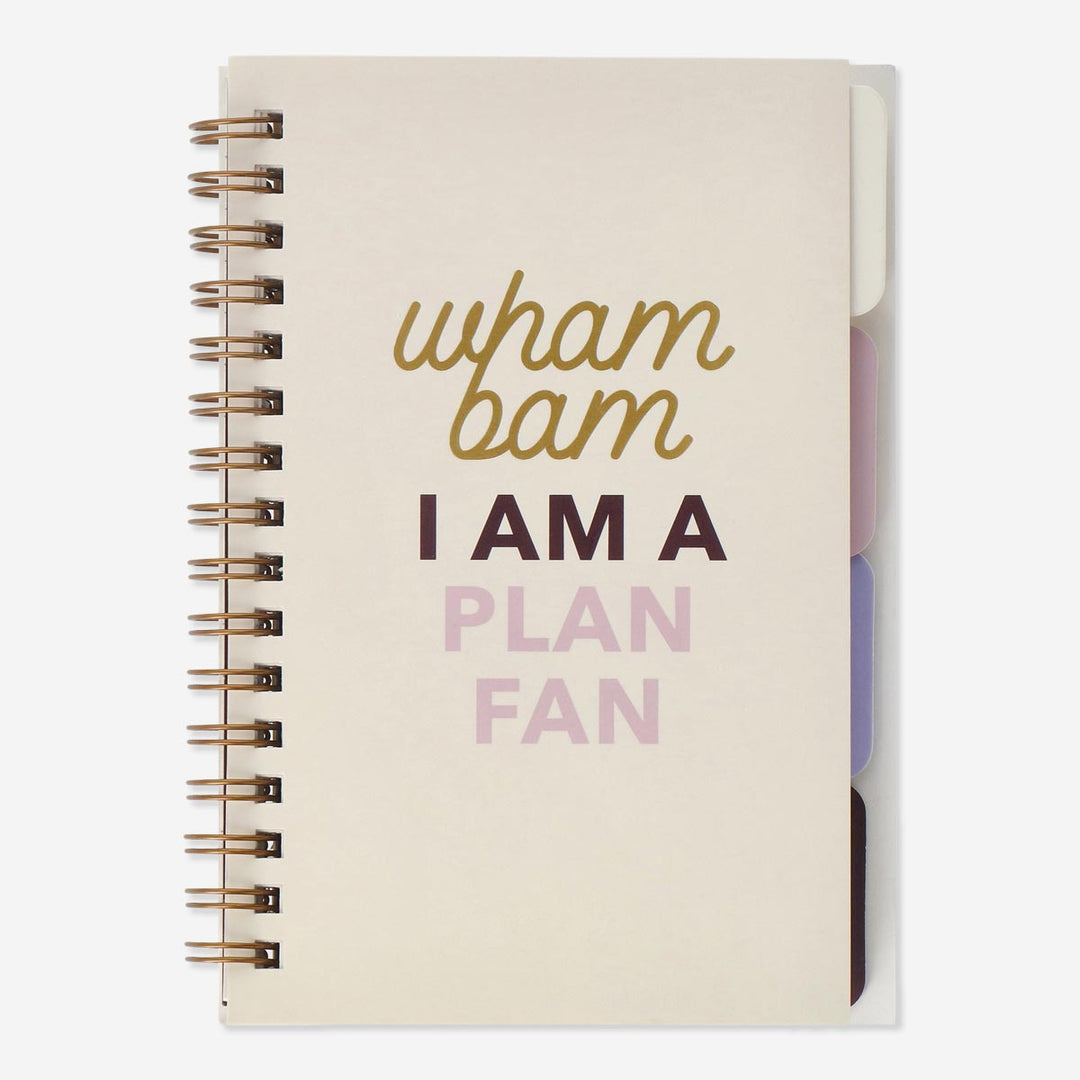 NOTEBOOK WHAM BAM I AM A PLAN FAN A6 WITH DIVIDERS LINED