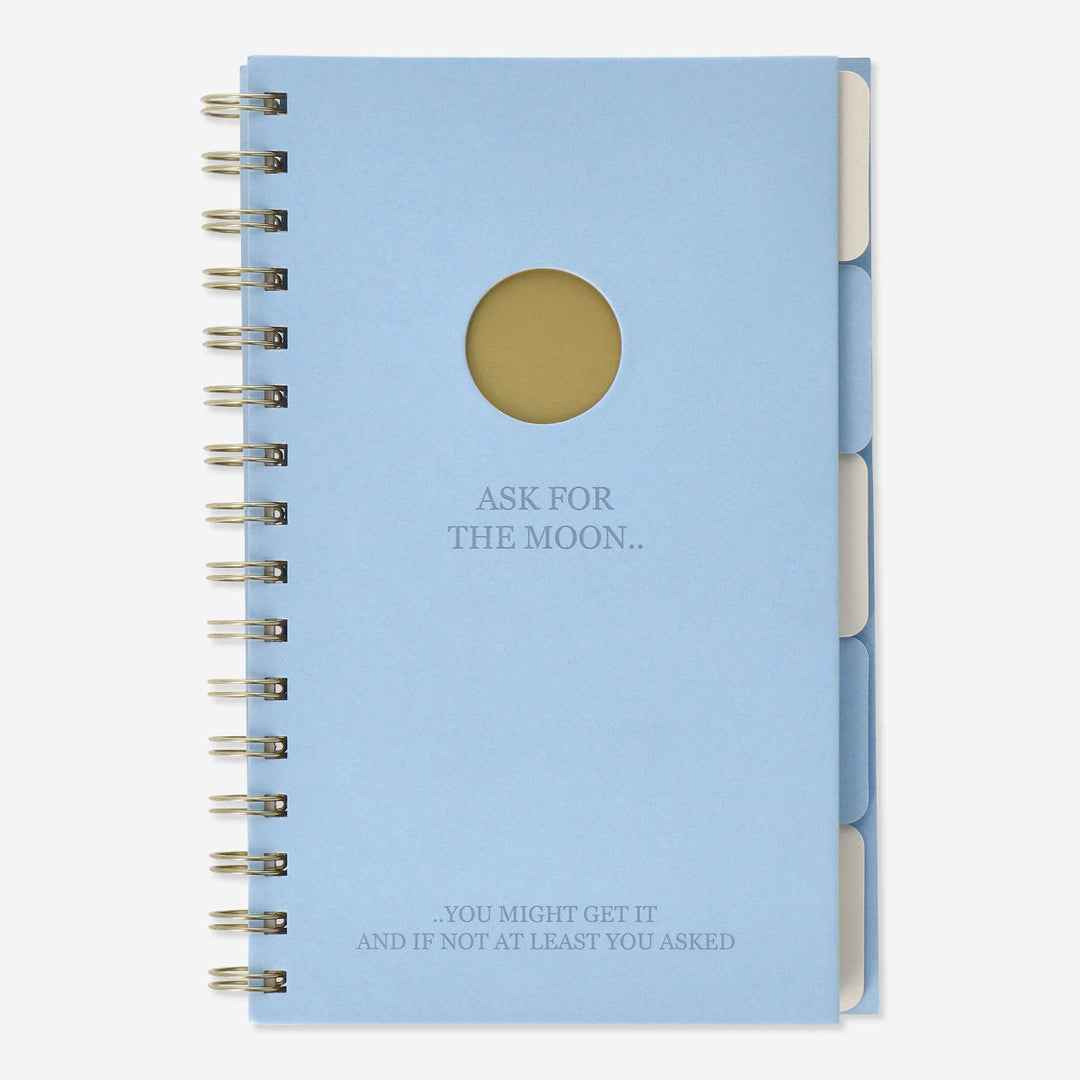 NOTEBOOK ASK FOR THE MOON A5 DESIGN PLAIN LINED