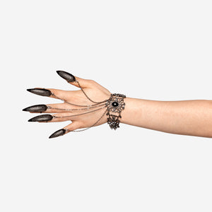 HAND JEWEL BLACK WIDOW JEWELS W CHAIN