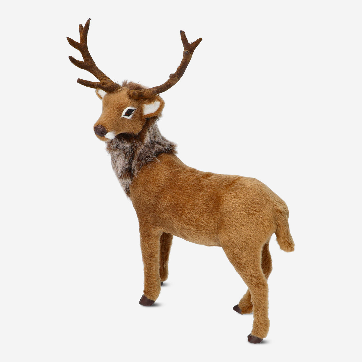 FIGURINE DEER W ANTLERS MEDIUM BROWN