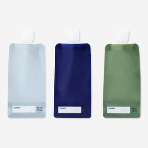 TRAVEL POUCH LIQUID DISPENSERS 90ML 3PCS