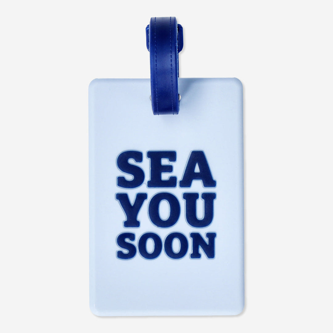 LUGGAGE TAG SILICONE WITH TEXT SEA YOU SOON