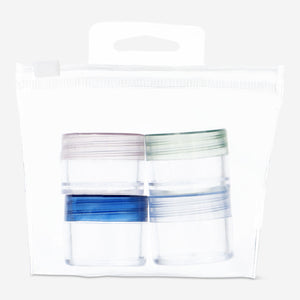 TRAVEL JARS RECYCLED 4 PCS COLORED IN EVA ZIPPER BAG