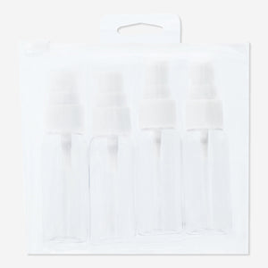 TRAVEL BOTTLES RECYCLED SPRAY 4PCS IN EVA ZIPPER BAG